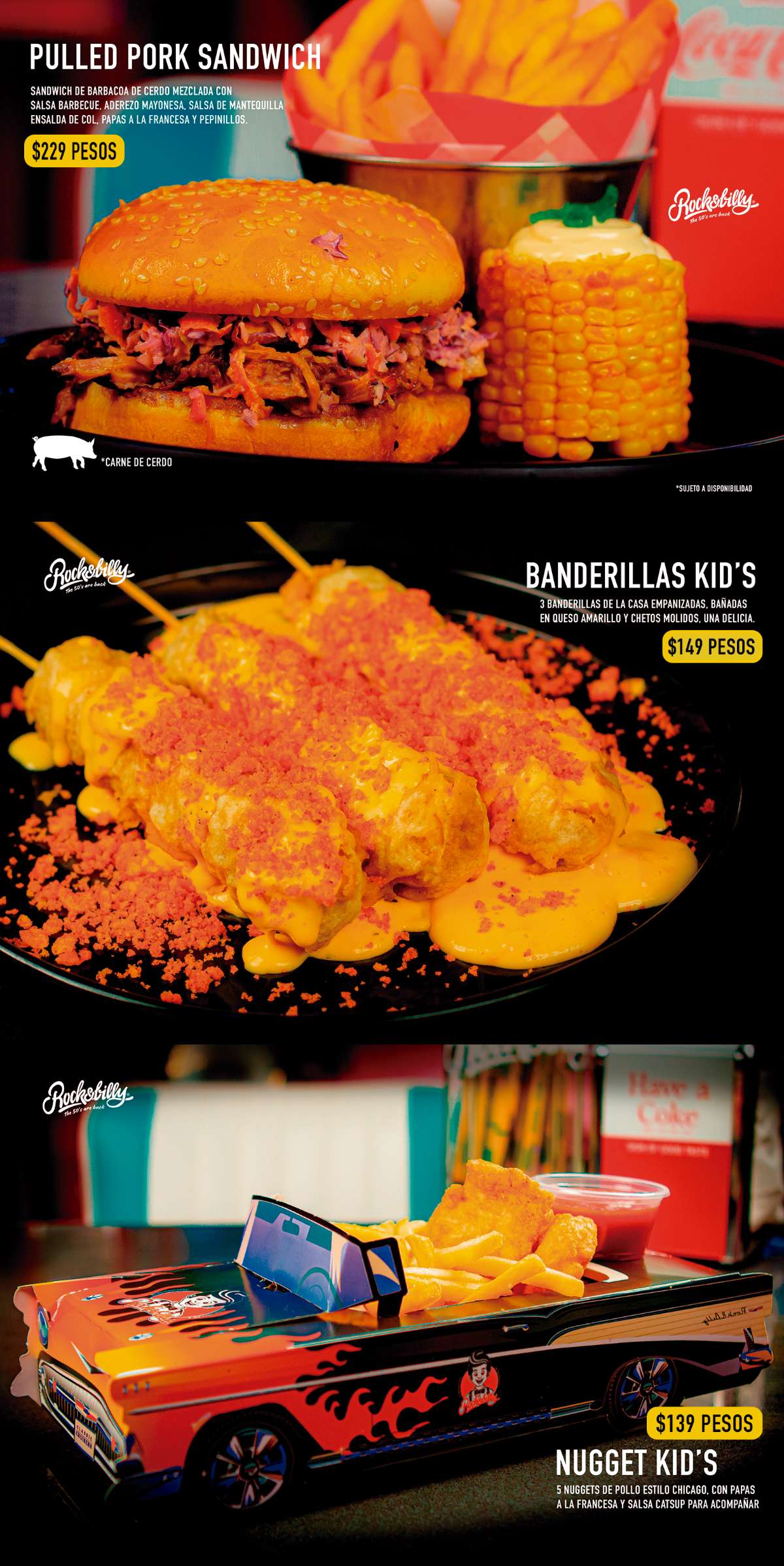 Menú Banderillas, etc